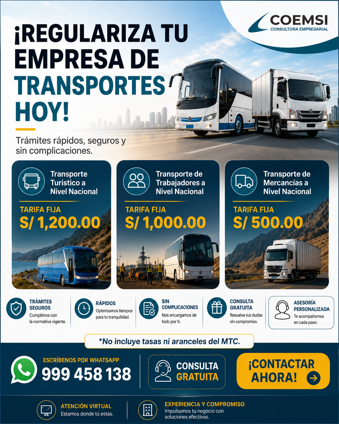 Regularización MTC COEMSI